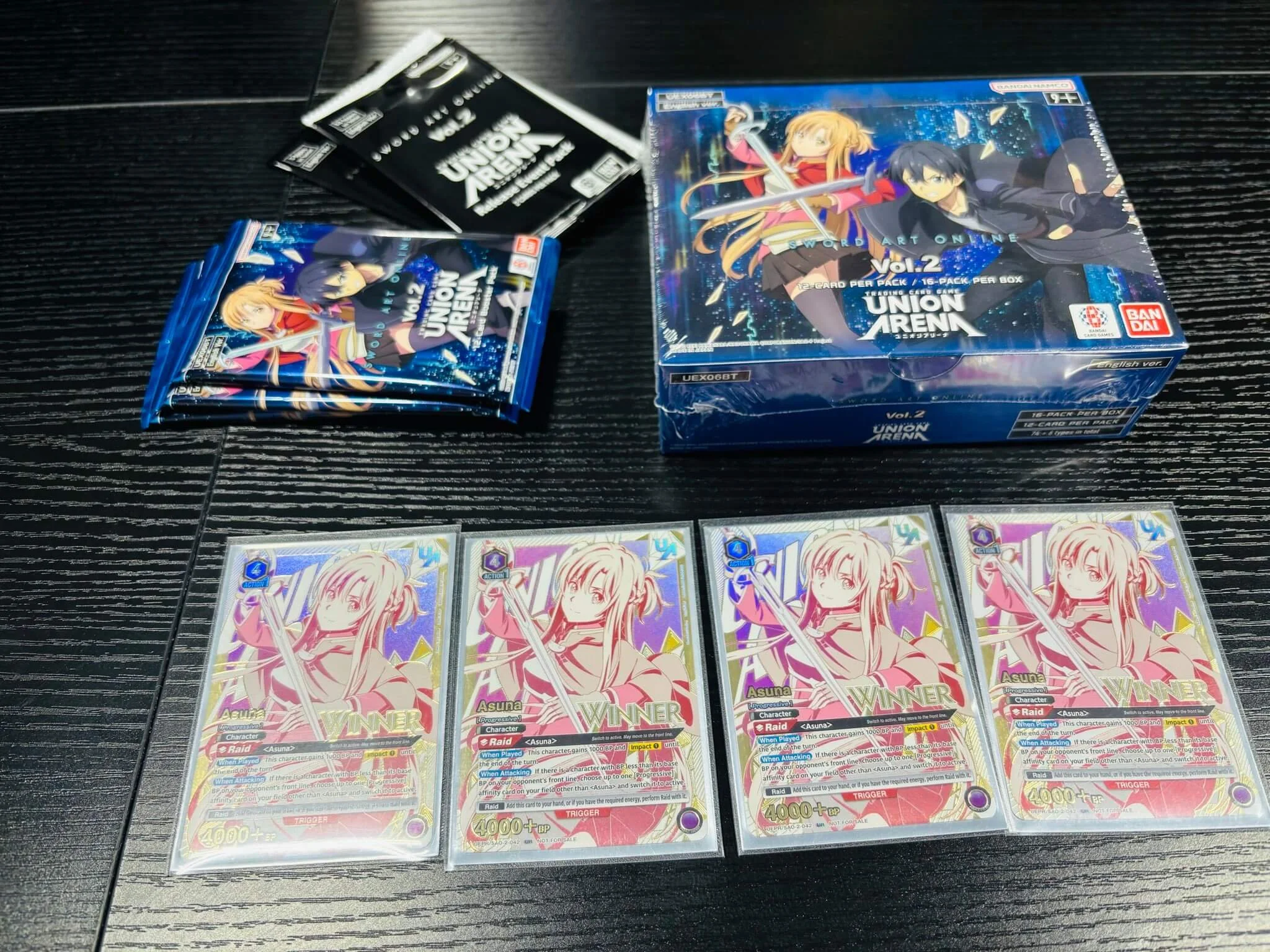 4 Asuna UNION RARE Winner Cards Later – SAO VOl. 2 Rare Battle